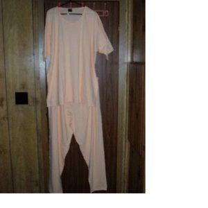 7X PLUS SIZE LADIES COTTON SHIRT & PANT SET PEACH